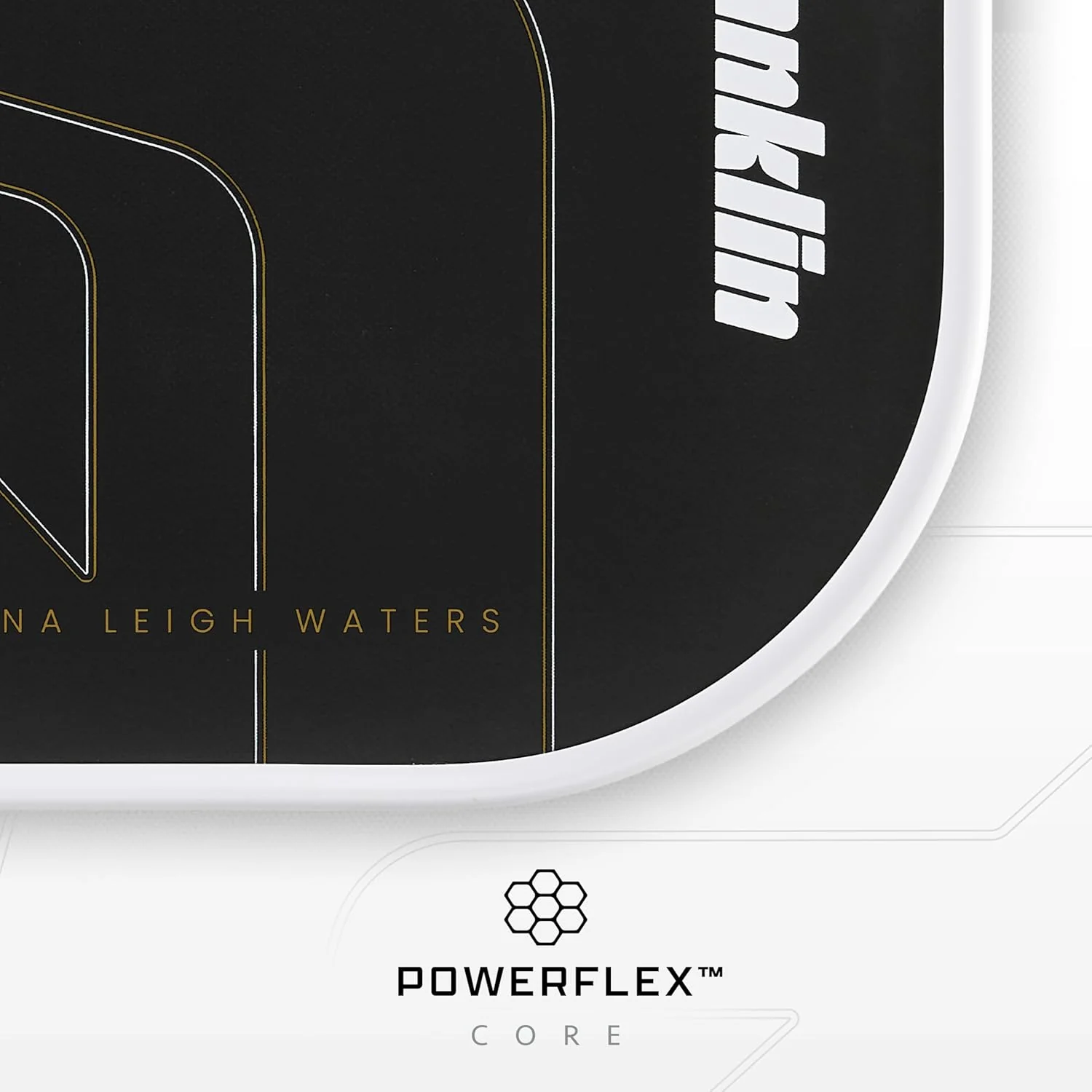 Franklin Sports PRO Pickleball Paddles – C45 Carbon Fiber Series - Official USAP + UPA Approved Pickleball Paddle - Aurelius 14mm Polymer Core - Official Shape of Anna Leigh Waters - Black/White - Image 4
