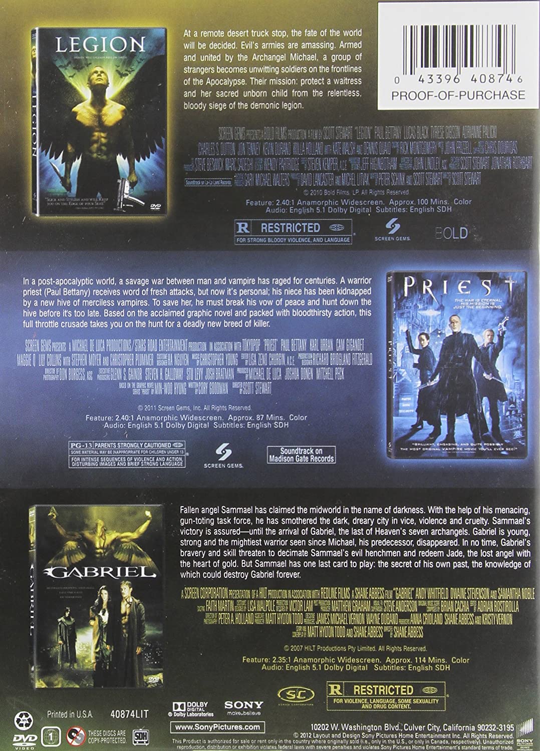 Gabriel (2007) / Legion (2010) / Priest (2011 - Image 3