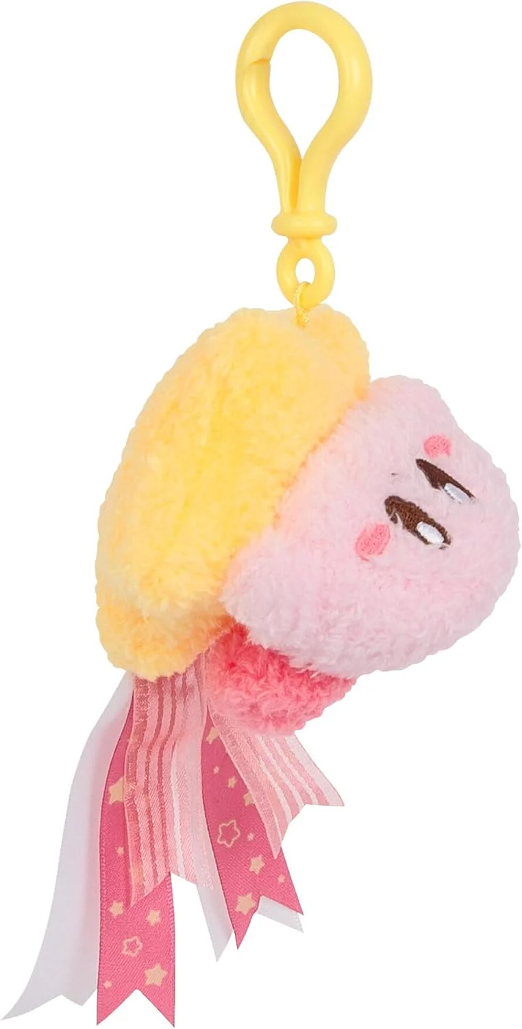 TOMY Mofulatto Kirby & Warp Star Plush Clip-On, Soft Sherpa-Feel Kirby Bag Charm, Kawaii Travel Accessory, Collectible Plush Keychain for Kids and Adults, Clip for Backpack or Purse - Image 3