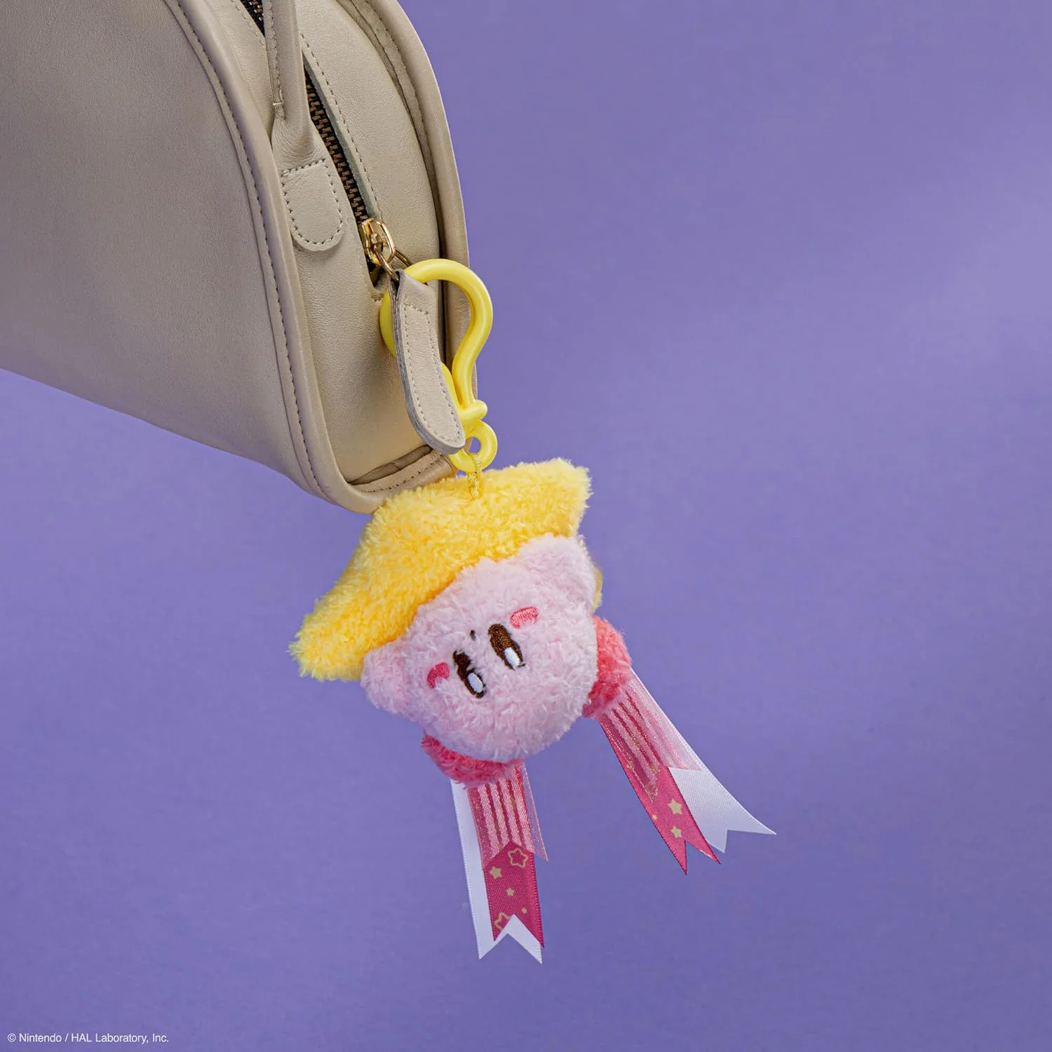 TOMY Mofulatto Kirby & Warp Star Plush Clip-On, Soft Sherpa-Feel Kirby Bag Charm, Kawaii Travel Accessory, Collectible Plush Keychain for Kids and Adults, Clip for Backpack or Purse - Image 5
