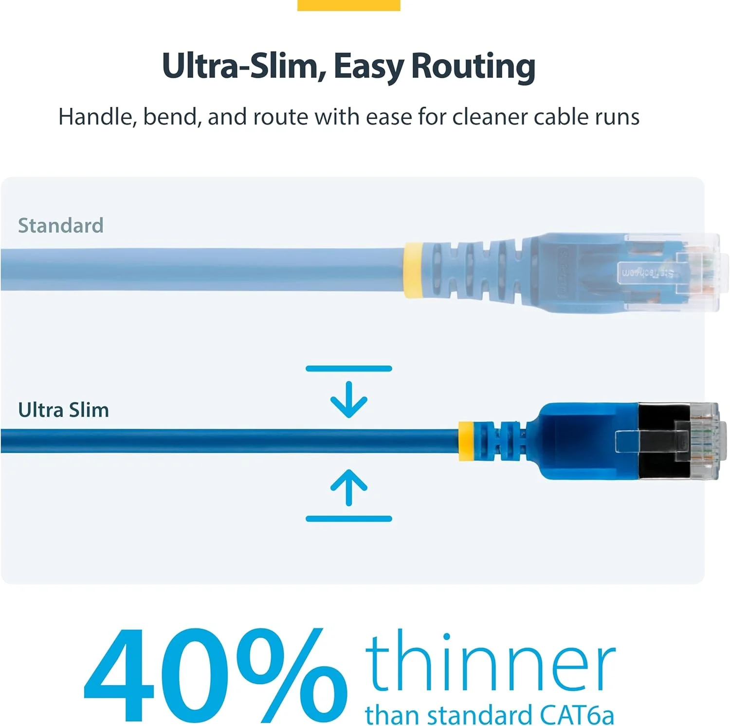 StarTech Cavo Ethernet CAT6a Ultra Sottile da 4 m Blu, Snagless, FTP in Rame Puro 34AWG, Cavo Patch RJ45 Sottile, Testato Individualmente - Image 3