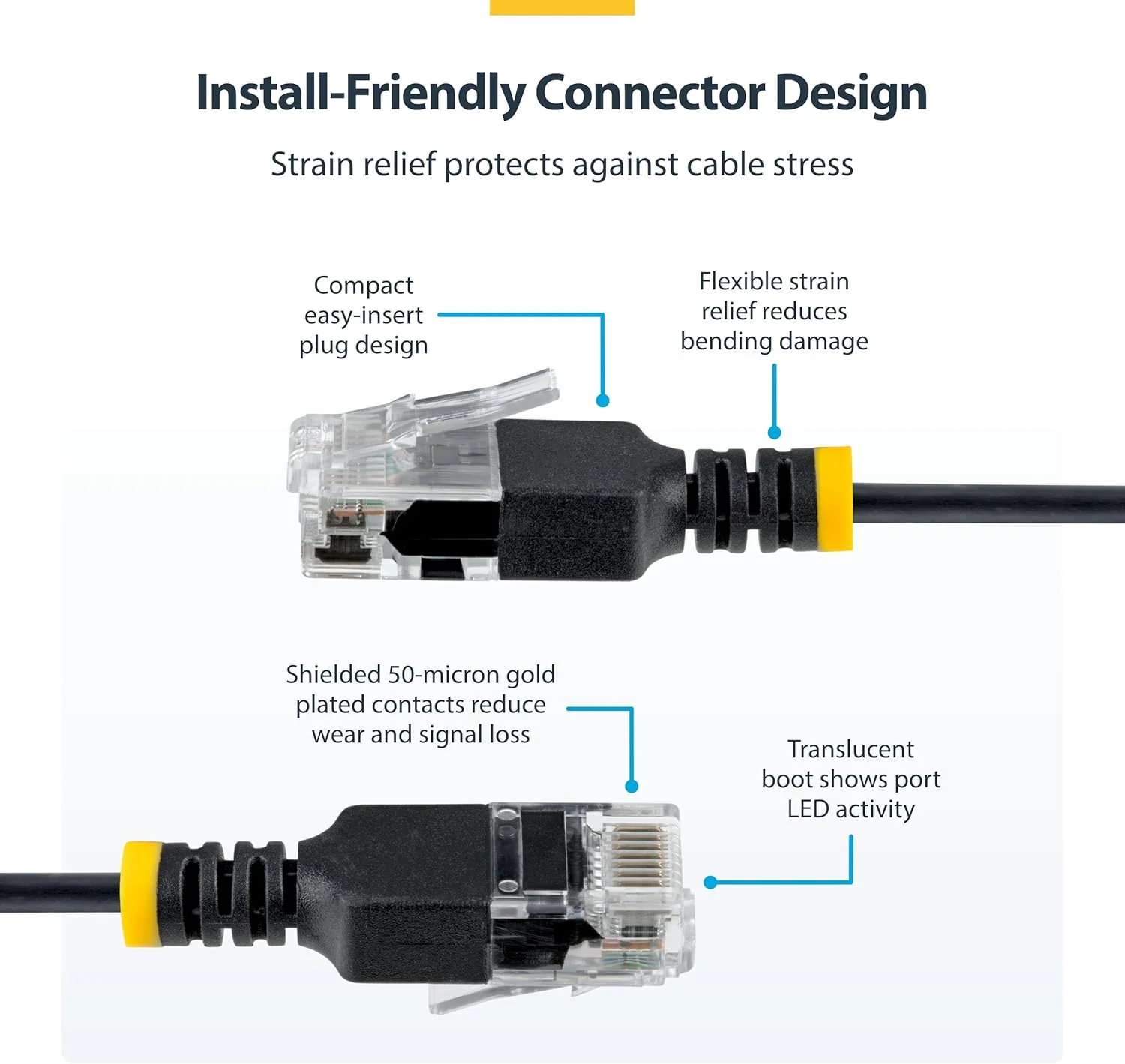 StarTech Cavo Ethernet CAT6a Ultra Sottile da 3 m Nero, Snagless, UTP in Rame Puro 34AWG, Cavo Patch RJ45 Sottile, Sottoposto a Test Fluke - Image 2