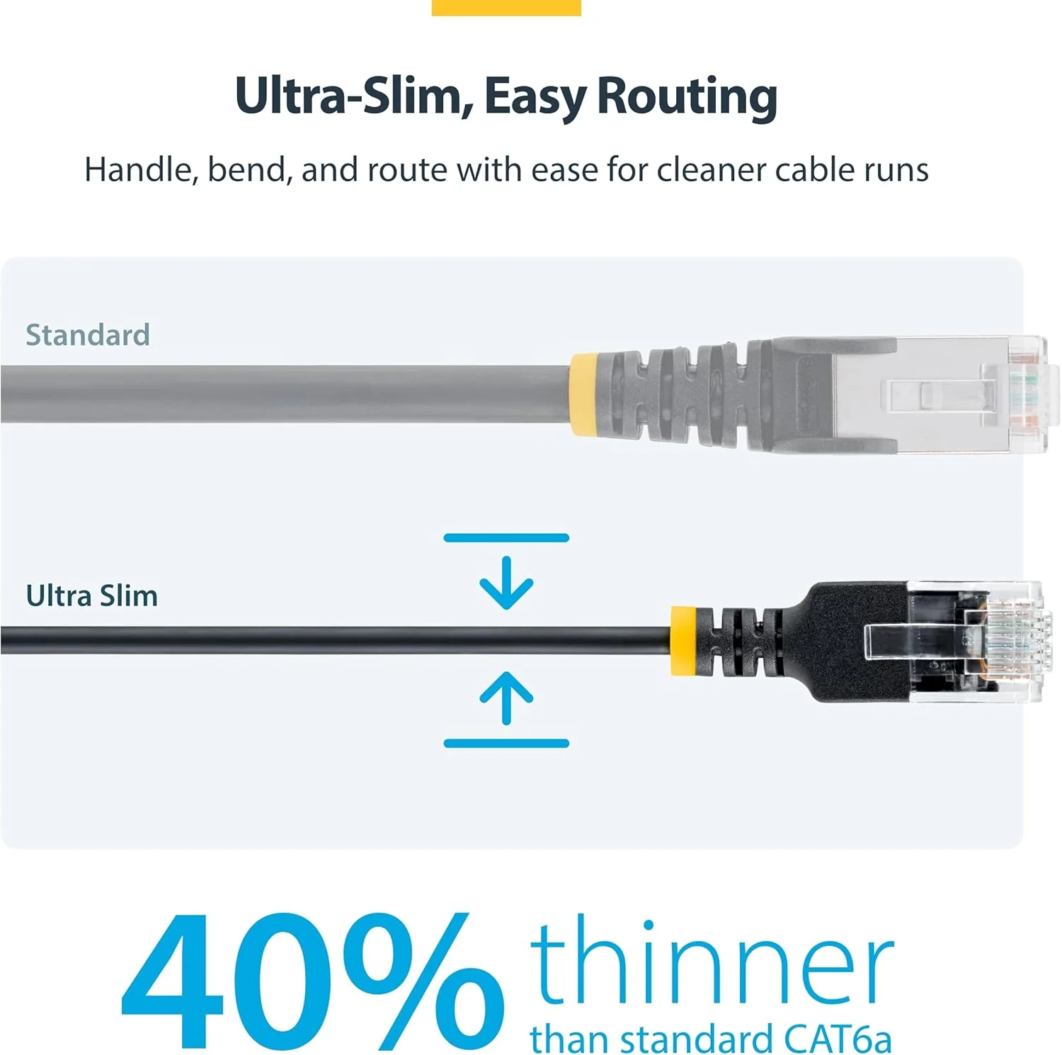 StarTech Cavo Ethernet CAT6a Ultra Sottile da 4 m Nero, Snagless, UTP in Rame Puro 34AWG, Cavo Patch RJ45 Sottile, Sottoposto a Test Fluke - Image 5