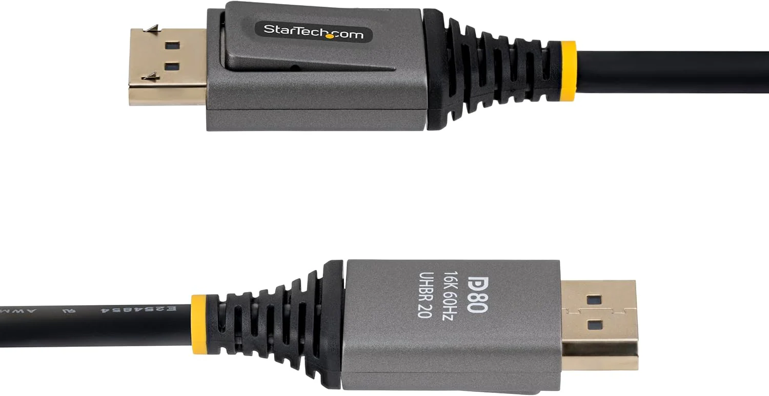 StarTech Cavo DisplayPort 2.1 da 1,5 m, certificato VESA DP80, 10K/8K 60Hz non compresso, 16K 60Hz / 8K 240Hz con DSC 1.2a, cavo monitor DP 2.1 - Image 3