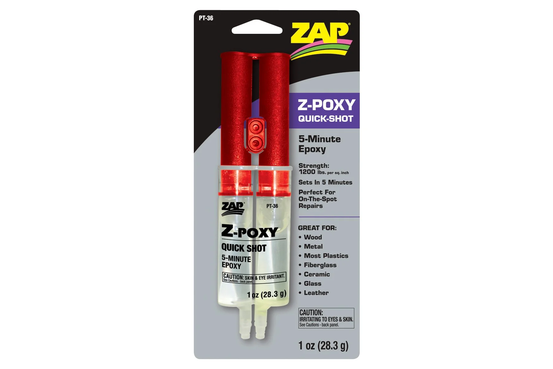 ZAP PT36 Z-Poxy - Pegamento Quick-Shot (5 minutos, 28,3 g