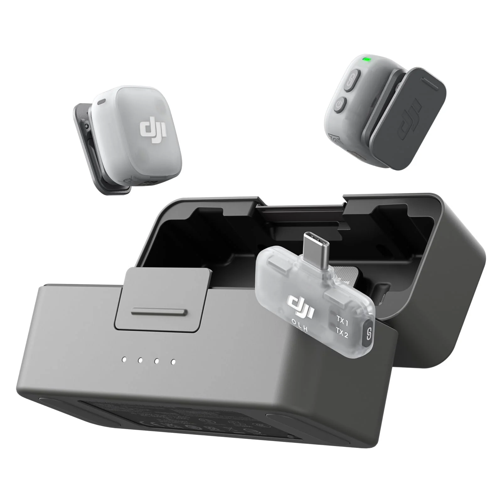 DJI Mic Mini 2 (2 TX + 1 Mobile RX + Charging Case), Lavalier Wireless Vlogging Mic for iPhone/Android/Camera, Bluetooth Microphone, Plug-And-Play, 90h Battery, Streaming, Noise Cancelling