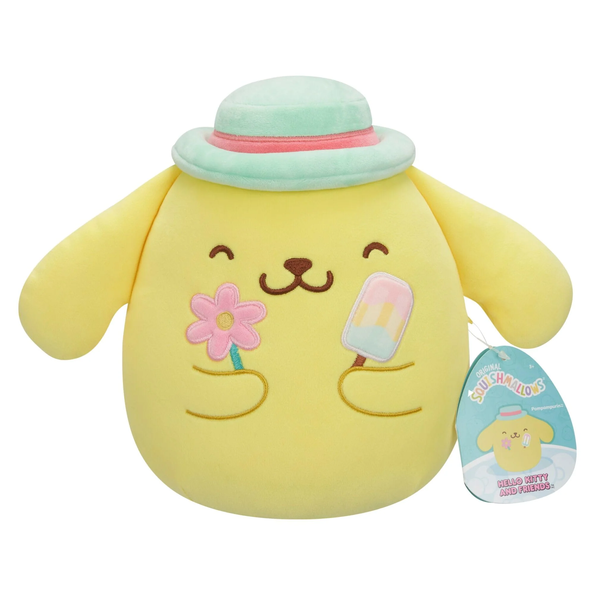 Sanrio Squishmallow Plush Figure Hello Kitty And Friends Seize The Moment Pompompurin Popsicle 20 Cm