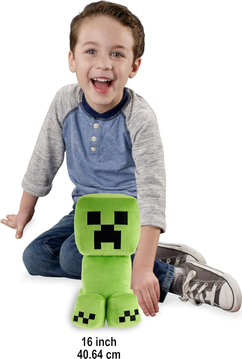 Mattel Minecraft Creeper Jumbo Plush Figure, Large 16-inch Soft Doll with Pixelated Design Inspired by the Video Game, HWD75 - Image 4