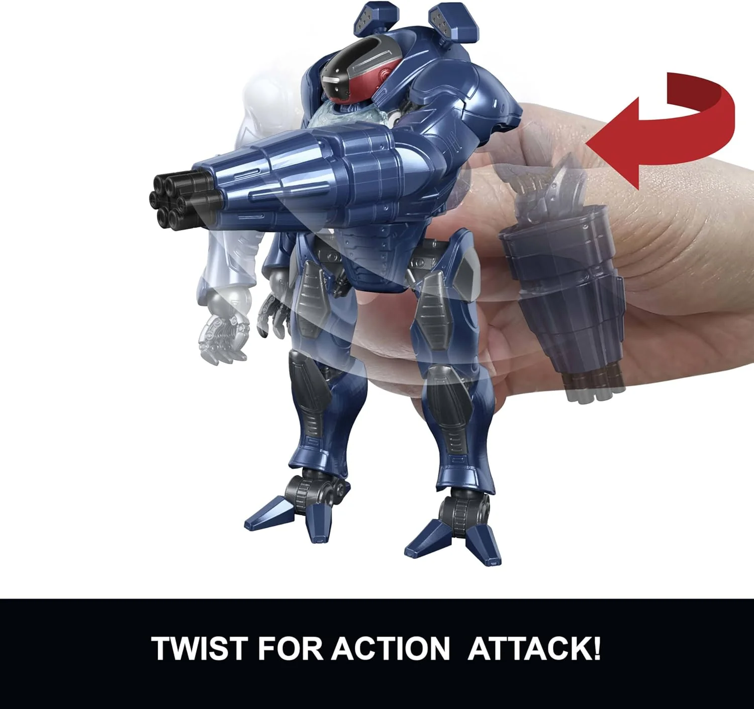Masters of the Universe Feature Action Figure Combat Ready Roboto, Twist & Release Quick Draw Move, 5.5 Inch with Blaster, 2026 Movie Accurate Hero Toy - Image 5