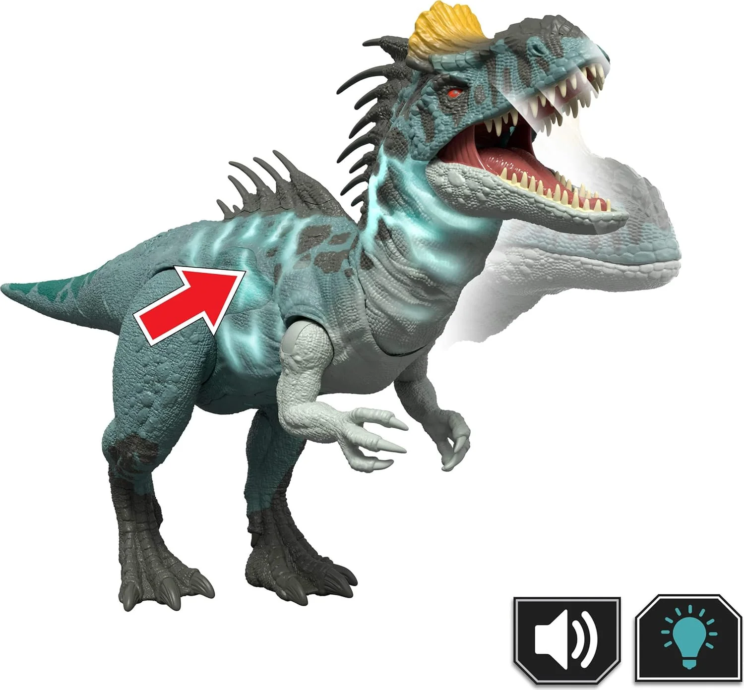 Mattel Jurassic World Wild Roar Crylophosaurus Dinosaur Action Figure Toy, Attack & Lights & Roar Sound, Scan Code for Digital Play, JKL80 - Image 6
