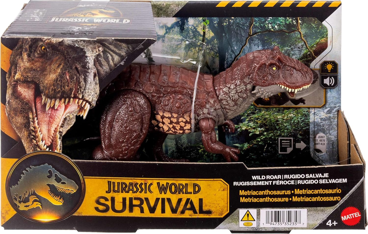 Mattel Jurassic World Wild Roar Metriacanthosaurus Dinosaur Action Figure Toy, Sounds & Attack & Lights, Scan Code for Digital Play, JKL83 - Image 6