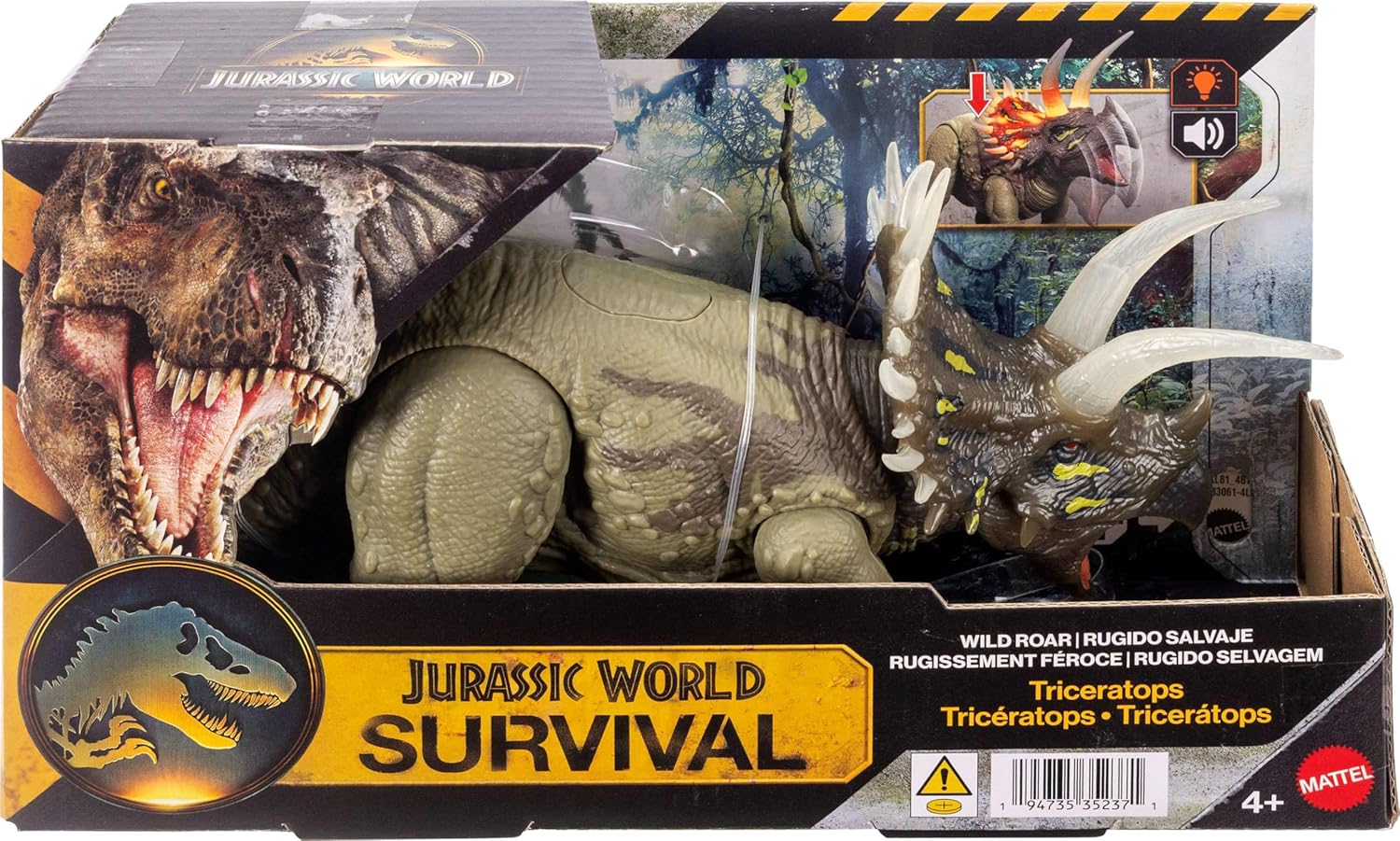 Mattel Jurassic World Wild Roar Triceratops - Image 5