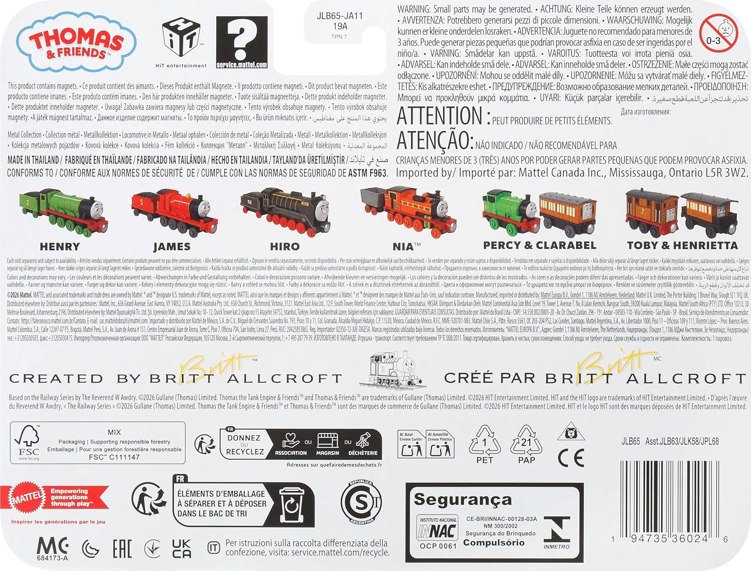 Thomas & Friends by Fisher-Price Toy Train 2-Pack or 1 Deluxe Die-Cast Character Engines featuring Classic Designs from the Series (Styles May Vary), JLB65 - Image 4