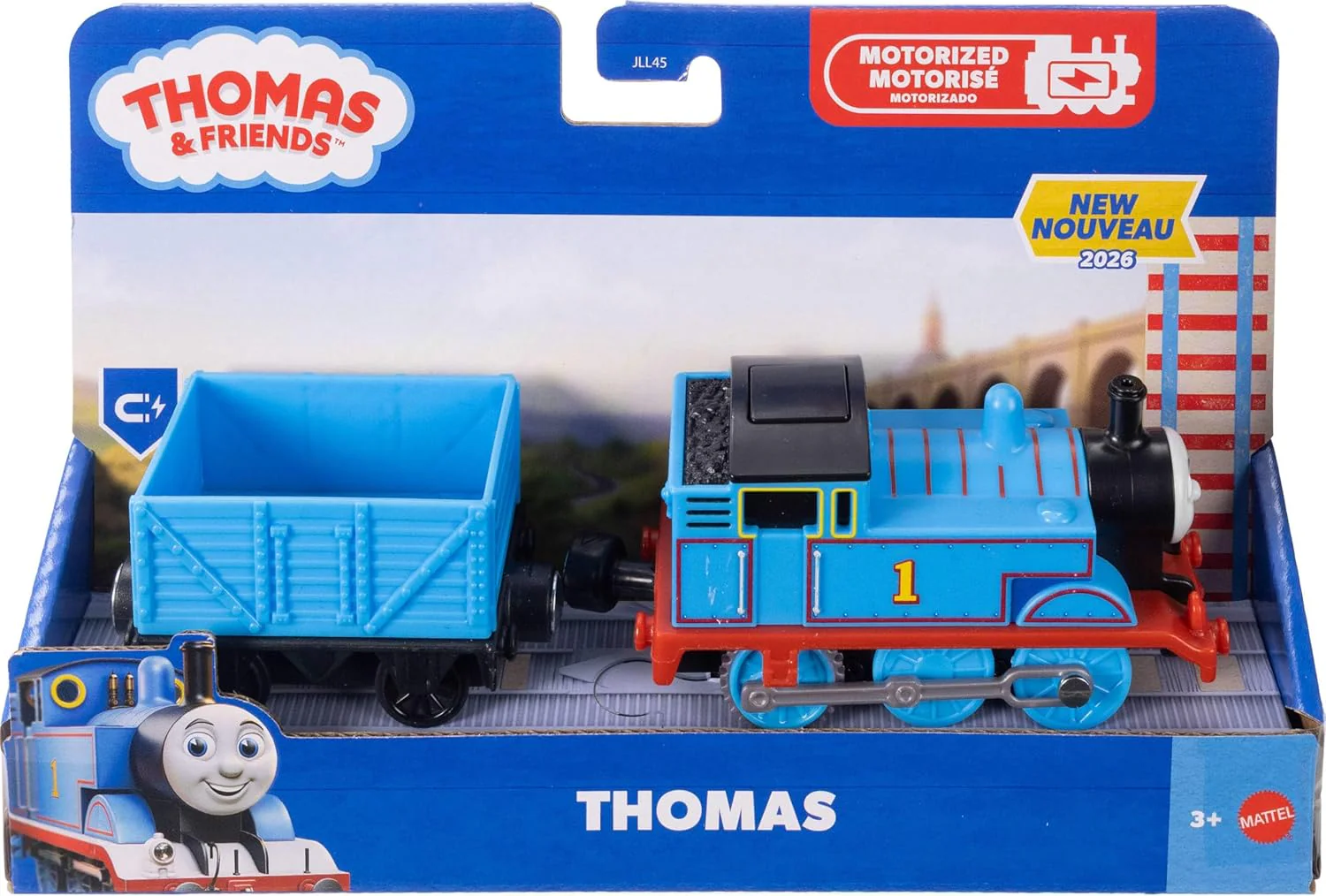 Thomas & Friends von Fisher-Price Batteriebetriebener Spielzeugzug Thomas mit Frachtwaggon, Batteriebetriebene Lokomotive, mit klassischen Figuren aus der Serie, JLL45 - Image 2