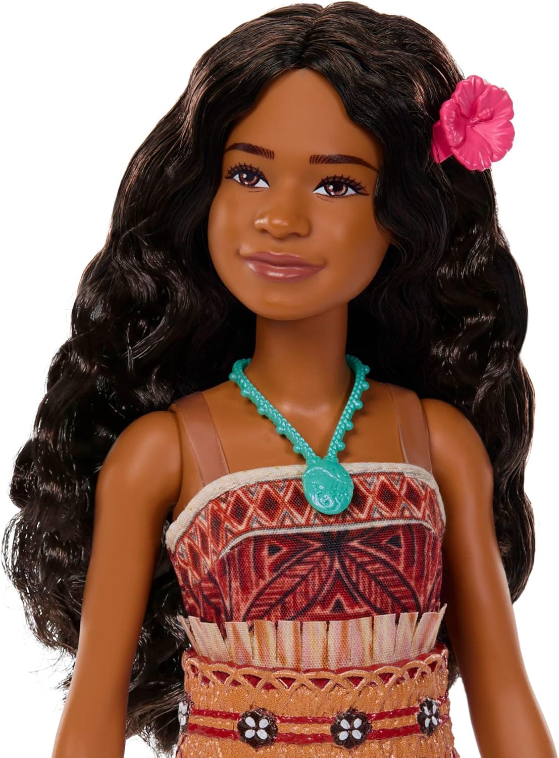 Mattel Disney Speelgoed, Vaiana pop met outfit die aan en uit kan, golvend haar en 4 accessoires, beweegbaar verzamelobject, geïnspireerd op live-actionfilm, JLV15 - Image 3