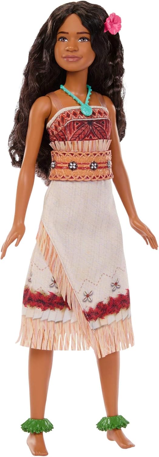 Mattel Disney Speelgoed, Vaiana pop met outfit die aan en uit kan, golvend haar en 4 accessoires, beweegbaar verzamelobject, geïnspireerd op live-actionfilm, JLV15 - Image 4