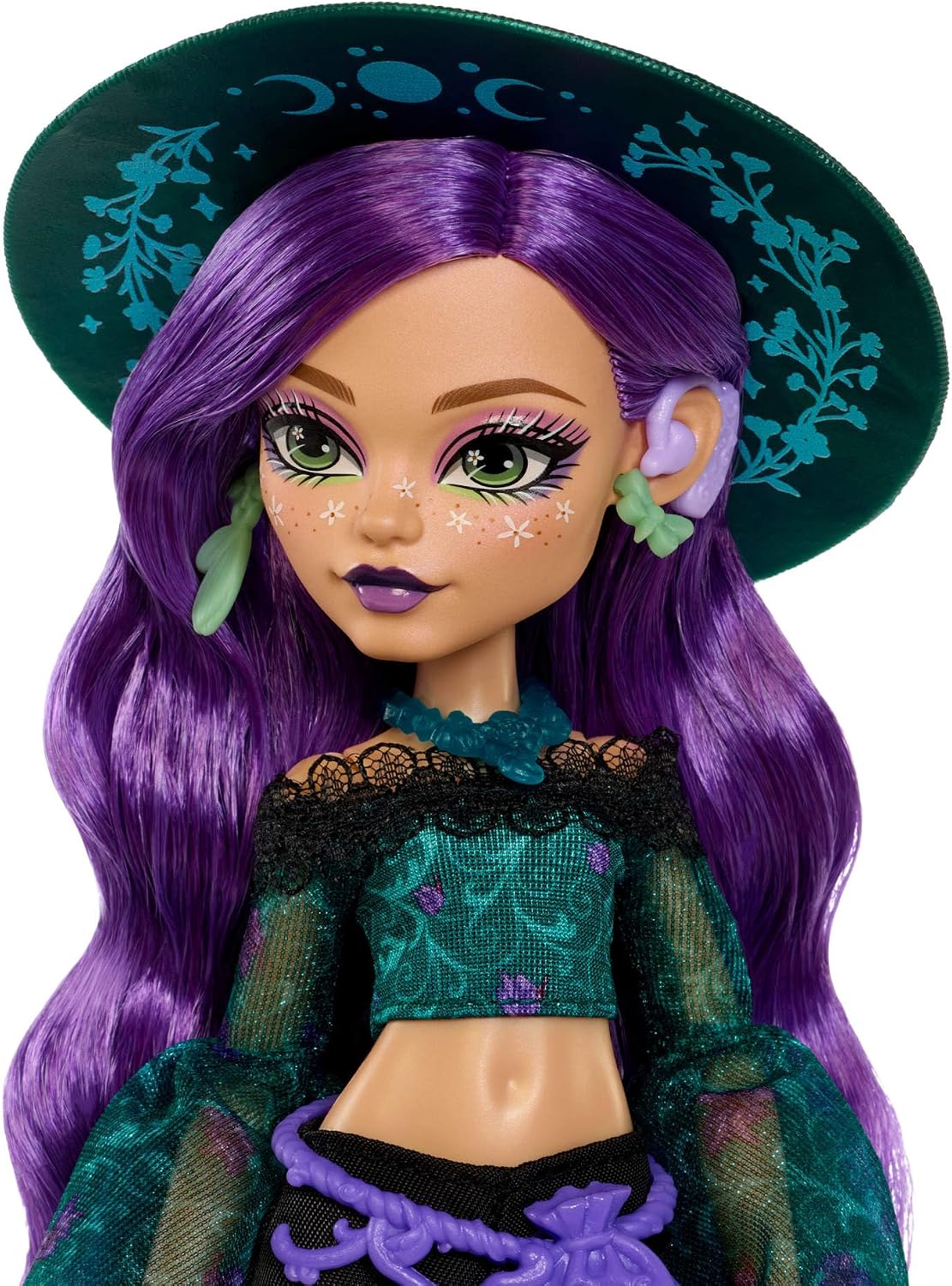 Monster High Doll, Moonspell Magic Willow Thorne The Nature Witch with Hearing Aid, Cauldron Surprise & Accessories like Herb Jar, JMB92 - Image 2