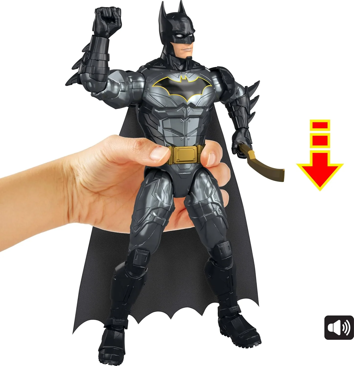 Mattel DC 12-Inch Crime Crusher Batman Action Figure, 25 Plus Phrases & Sounds, 16 Points of Articulation, 4 Weapons, JMD53 - Image 5