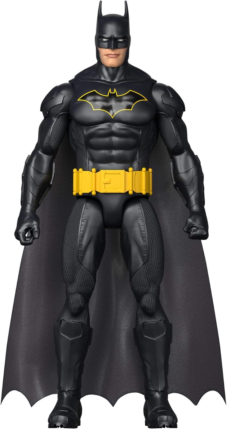 Mattel DC 12-Inch Batman Action Figure, Black Batsuit with Yellow Belt & Fabric Cape, Detailed Design & 7 Points of Articulation, JMD68 - Image 4
