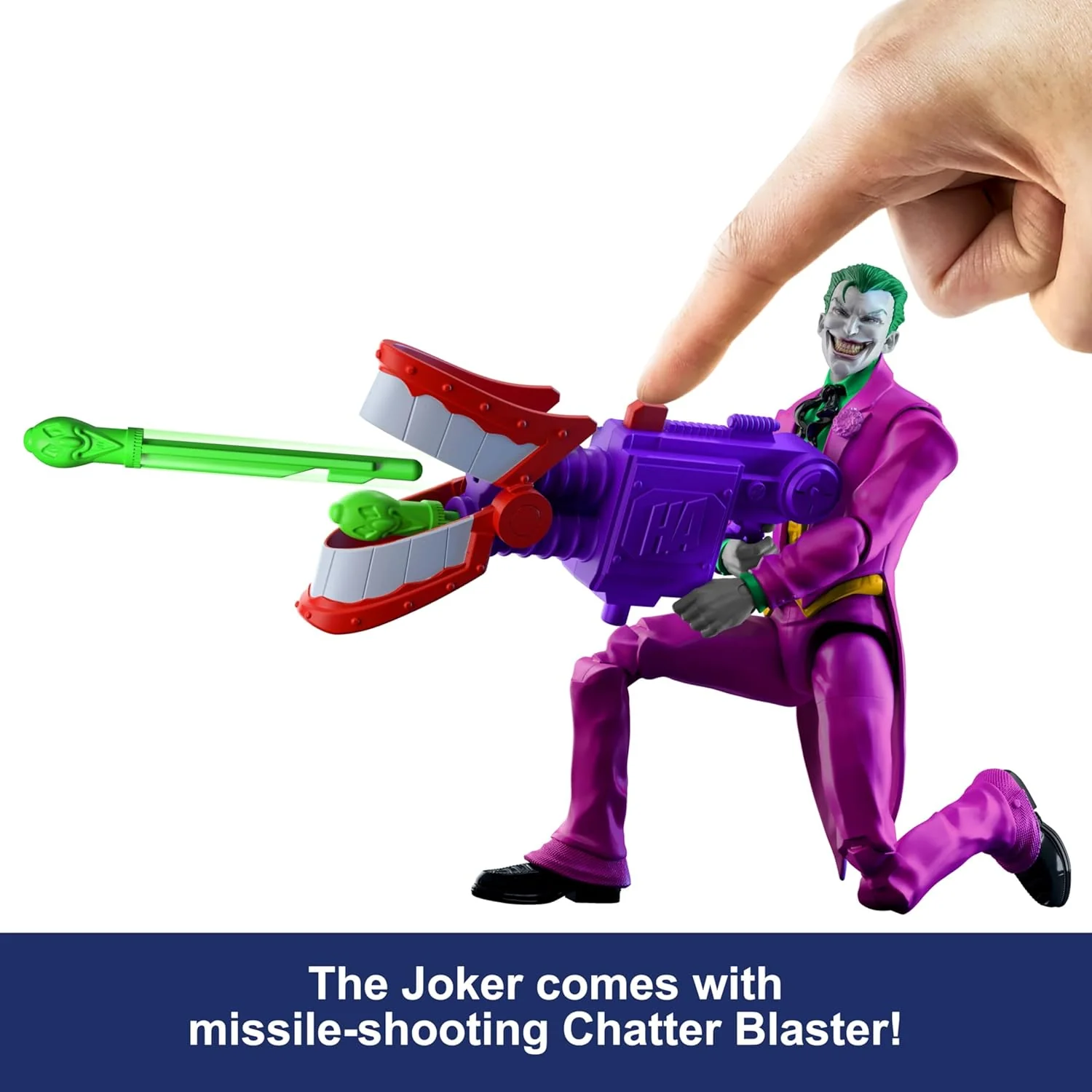 Mattel DC Premier 6.5 Inch Joker Action Figure, Series 1, Super Villain, 22 Articulations & Detailed Design, Chattering Teeth Weapon, JMD97 - Image 2