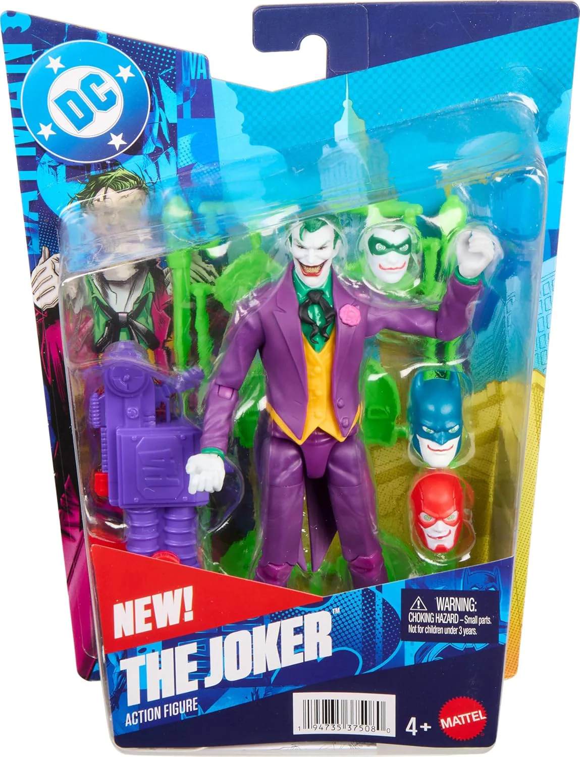 Mattel DC Premier 6.5 Inch Joker Action Figure, Series 1, Super Villain, 22 Articulations & Detailed Design, Chattering Teeth Weapon, JMD97 - Image 3