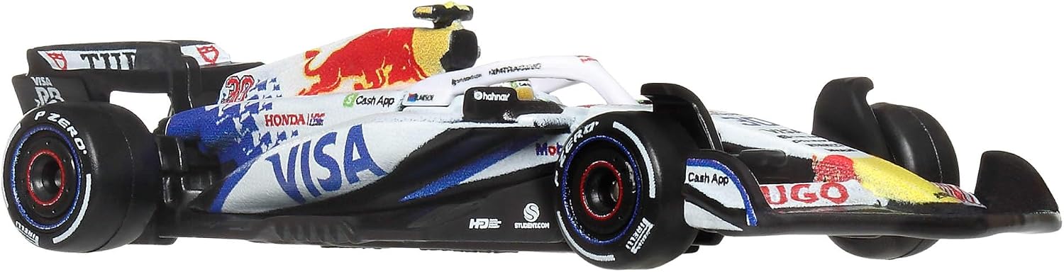 Hot Wheels Premium Toy Cars, 1:64 Scale Die-Cast Visa Cash App Racing Bulls Formula One Team Racecars: Liam Lawson & Isack Hadjar, JMM94 - Image 3