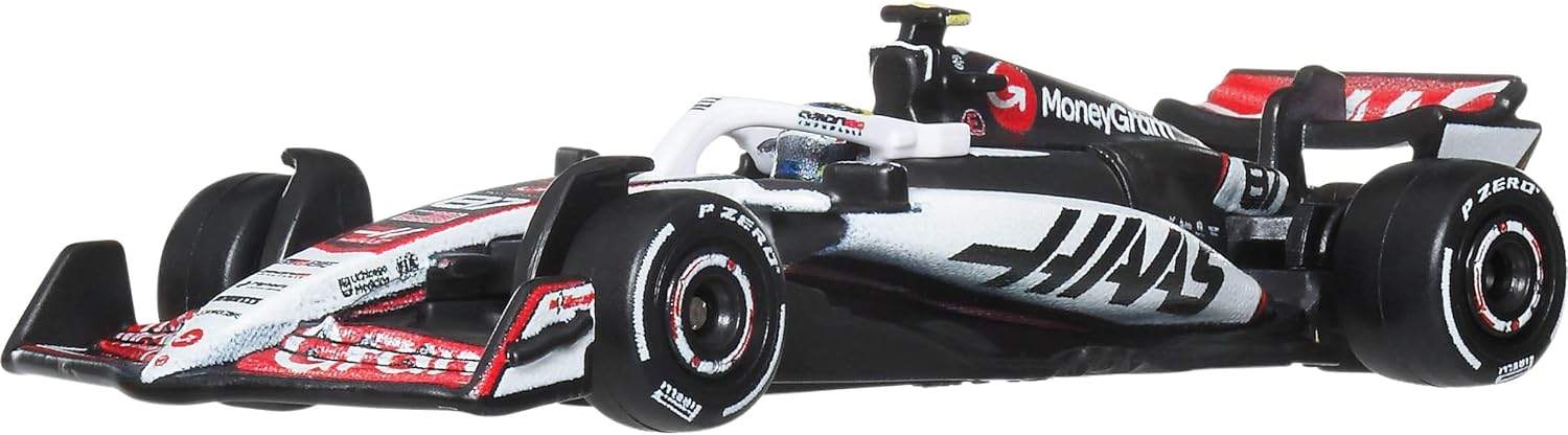 Hot Wheels Premium Formula 1 Toy Cars, 2 1:64 Scale Die-Cast MoneyGram Haas F1 Team Esteban Ocon & Oliver Bearman Racecars with Real Riders Tires, JMM97 - Image 4