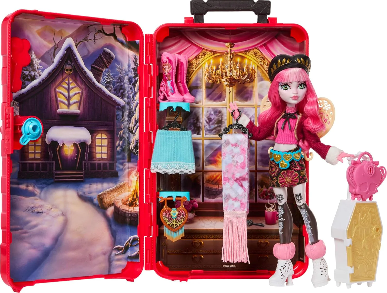 Monster High Skulltimate Secrets Cupid Asteria Doll and Accessories Set, Destination: Cabin Slay-cation with Suitcase and 19+ Surprises like Clothes, JMG66 - Image 3
