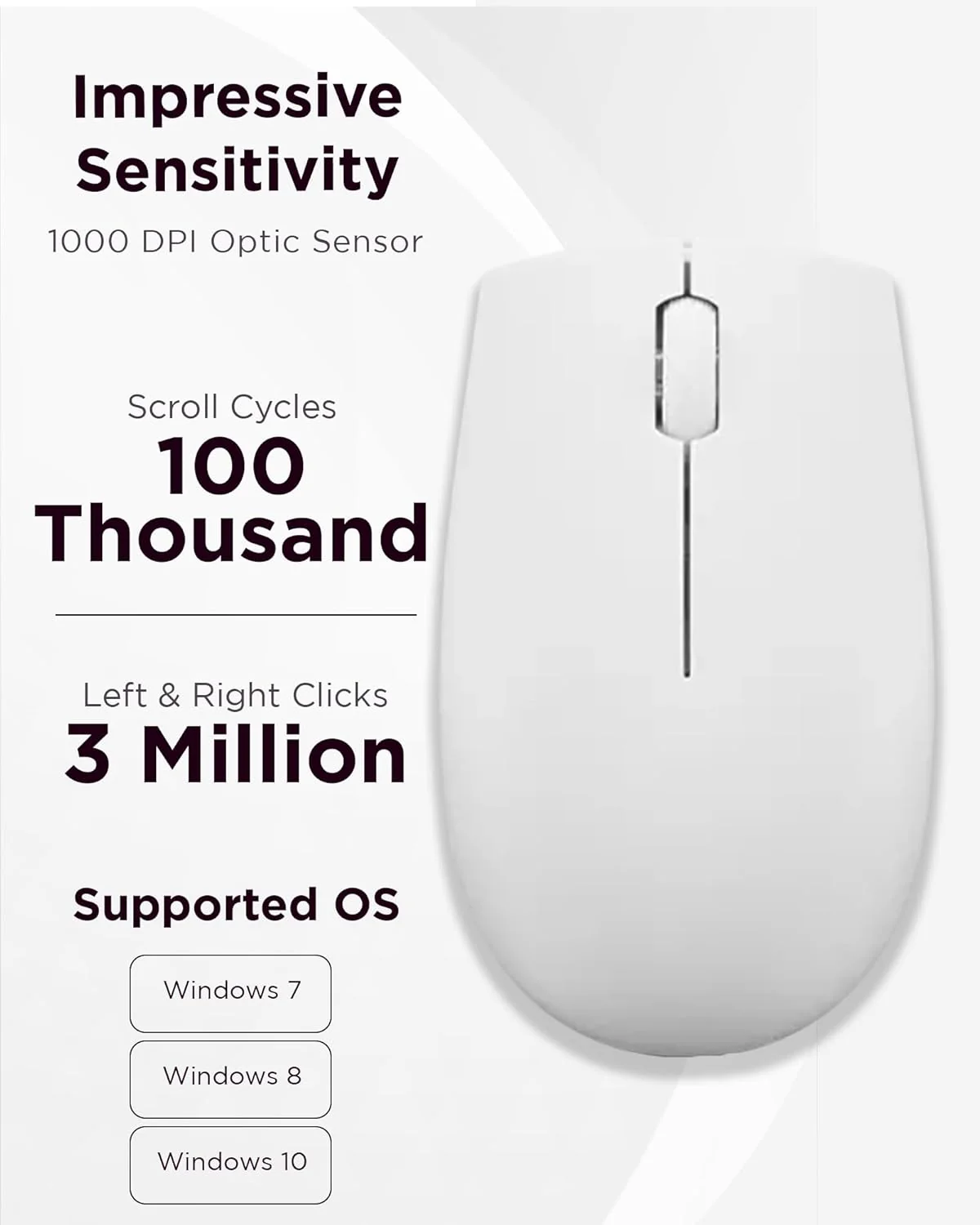 Lenovo 300 Mouse Wireless Compatto, Sensore Ottico 1000 DPI, 2,4 GHz, Ambidestro, Portatile per Laptop e PC, Cloud Grey - Image 3