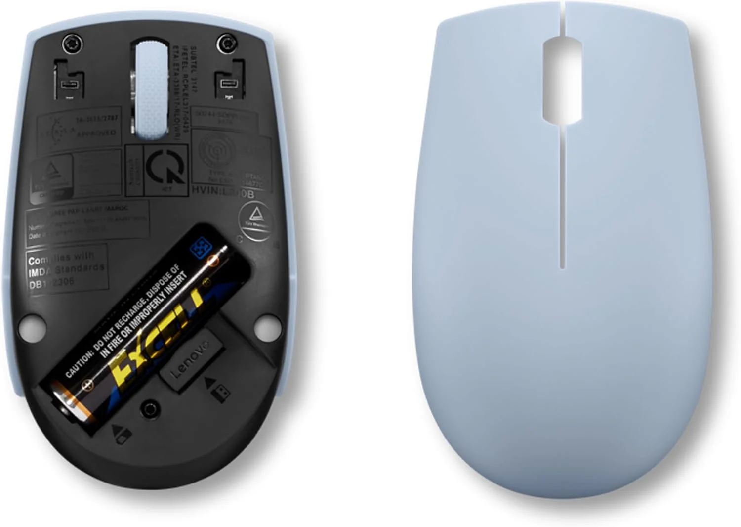 Lenovo 300 Mouse Wireless Compatto, Sensore Ottico 1000 DPI, 2,4 GHz, Ambidestro, Portatile per Laptop e PC, Frost Blue - Image 2