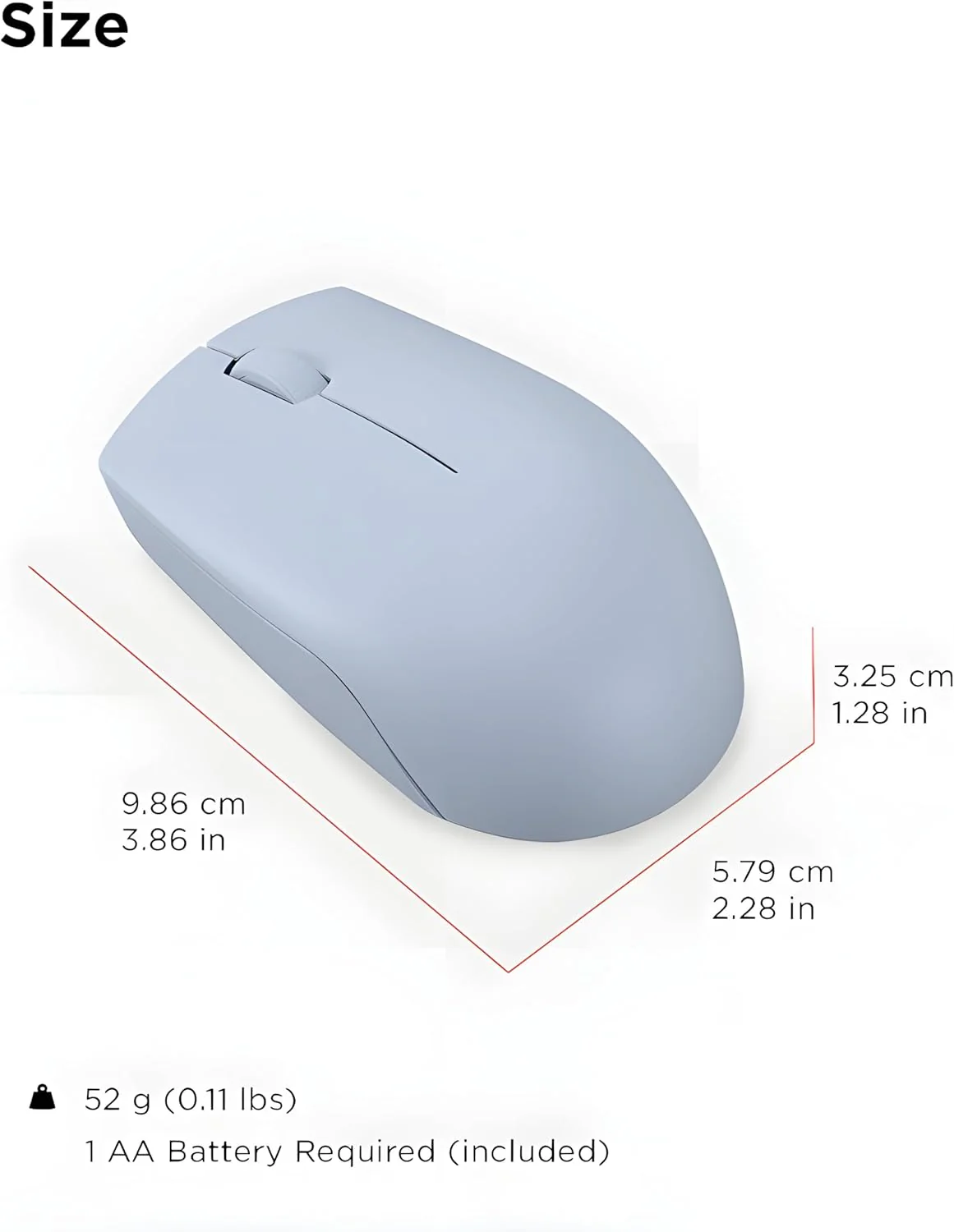 Lenovo 300 Mouse Wireless Compatto, Sensore Ottico 1000 DPI, 2,4 GHz, Ambidestro, Portatile per Laptop e PC, Frost Blue - Image 7