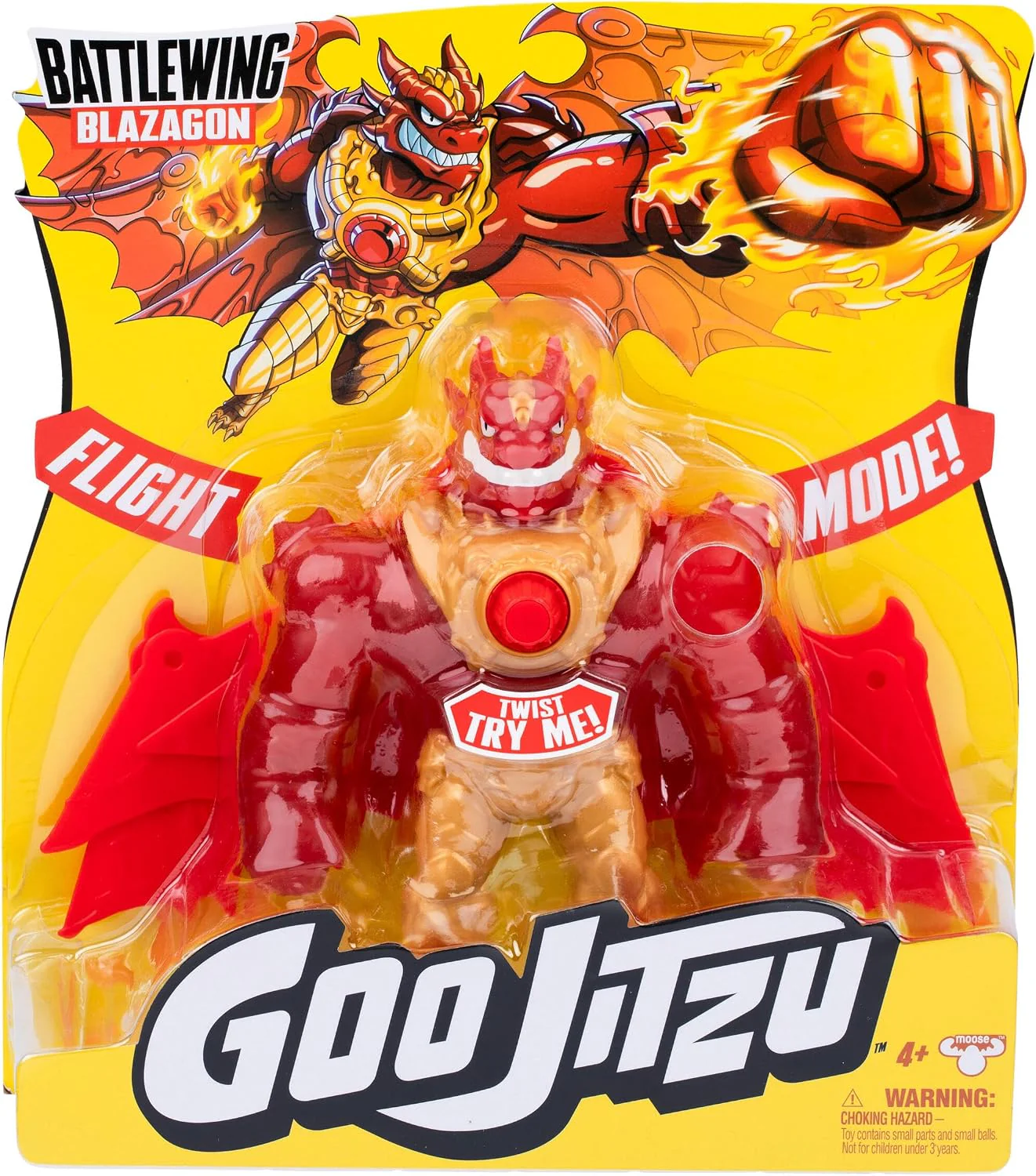 Goo Jitzu Battlewing Blazagon Power-Up Figure – 8.5” Tall, Stretchy Action Figure with Massive Battle Wings, Goo-Activated Power - Image 3
