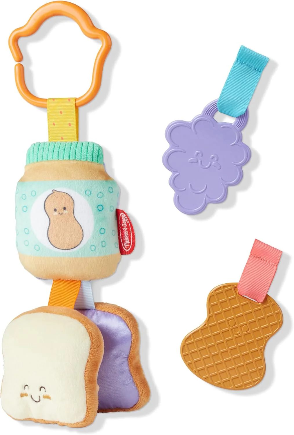 Melissa & Doug Multi-Sensory PB&J Take-Along Clip-On Baby Toy | Sensory toy for Infants | Developmental Toy for Toddlers | 0+ | Gift for Baby Boys or Baby Girls - Image 3