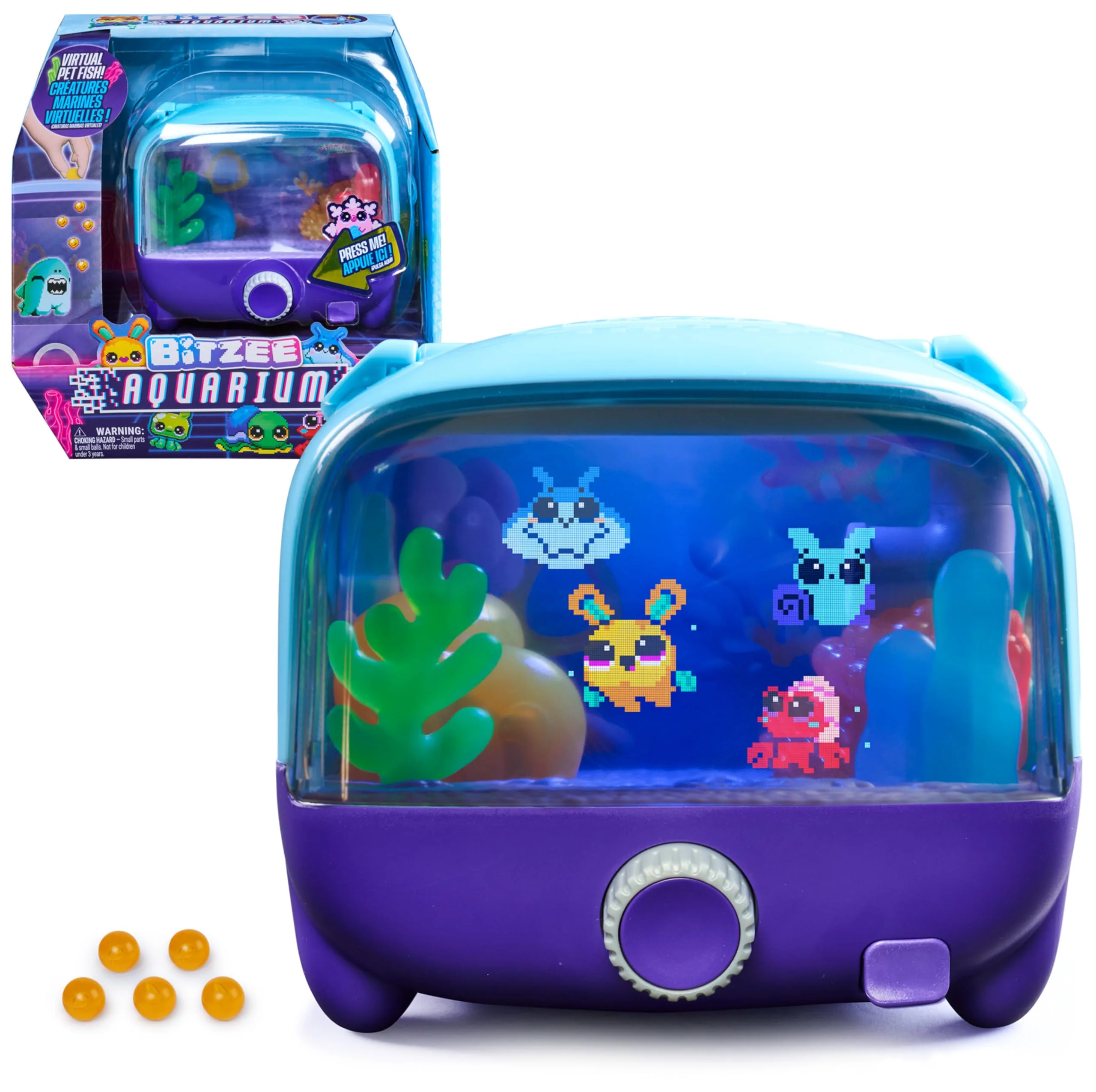 Bitzee, Aquarium Interactive Digital Pet Tank with 30 Virtual Fish Inside, Features a Large Display and LED Lights, Electronic Pets Respond to Touch, Birthday Gifts for Girls and Boys Ages 5 and up