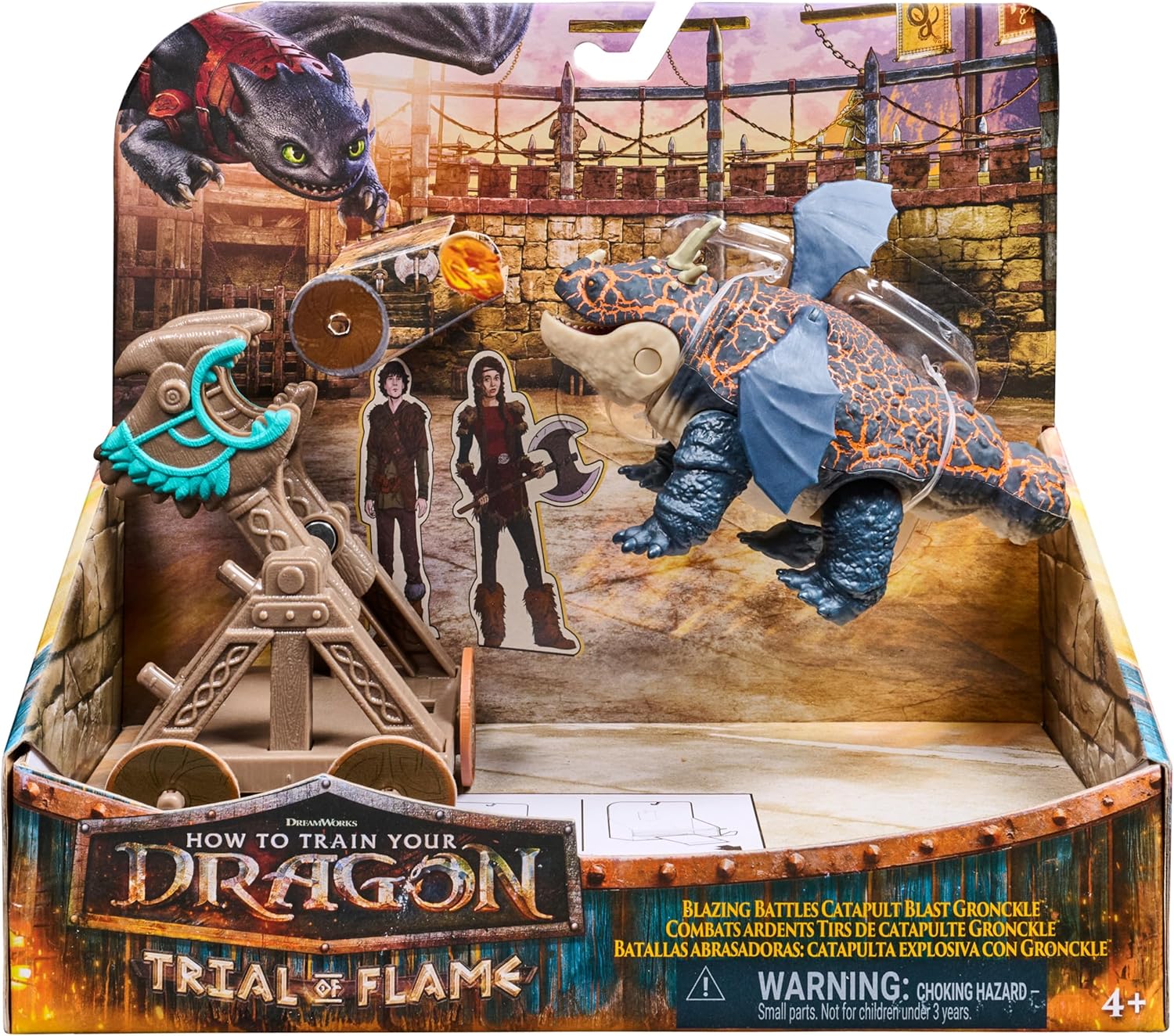 DreamWorks Dragons, Drachenzähmen leicht gemacht - Trial of Flame, Drachenkampf Spielset Fleischklops, Spielset mit Drachen-Actionfigur, Wikingerfiguren und Katapult, für Kinder ab 4 Jahren - Image 3