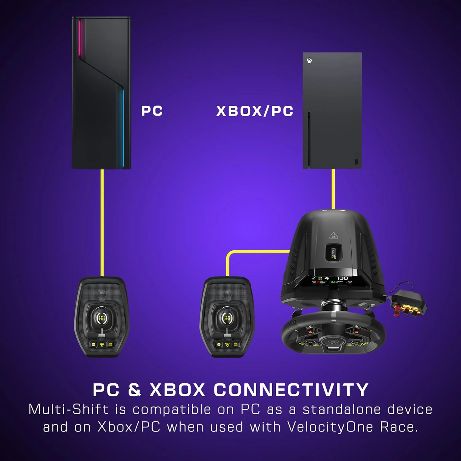 Turtle Beach VelocityOne Multi-Shift Universal Gear Shifter & Handbrake for Windows 10/11 PCs | Xbox Series X|S & Xbox One - Image 5