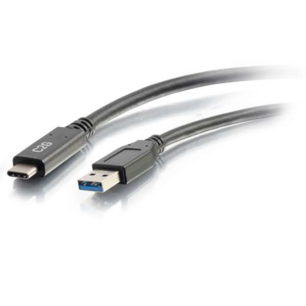 C2G 1.8M (6ft) USB-C® to USB-A SuperSpeed USB 3.2 GEN 1. 5Gbps Data Transfer and 3A, 60 Watt Charging Cable - Male to Male - Black