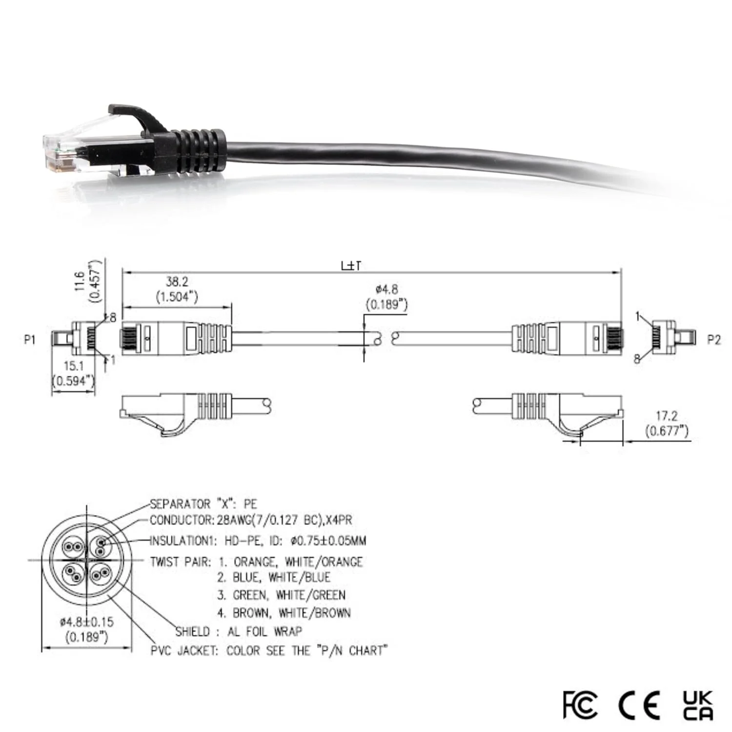 C2G 1.8M (6Foot) CAT6A Extra Flexible Slim Ethernet Cable, Ideal for use with Router, Modem, Internet,Wifi boxes, Xbox, PS5, Smart TV, SKY Q, IP Camera. Delivering Ultra Fast Internet Speeds. BLACK - Image 5