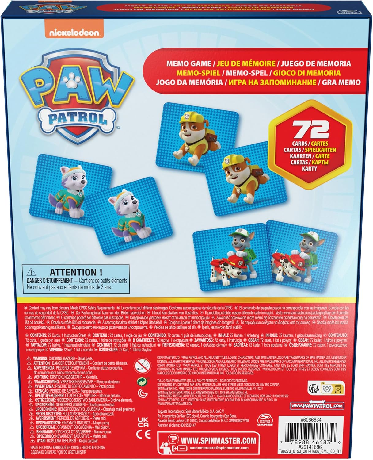 Paw Patrol Memory Game for Spin Master Games, Paw Patrol Toy, Chase, Stella, Marcus, Ruben Card Games to Remember, for Children from 4 Years - Image 3