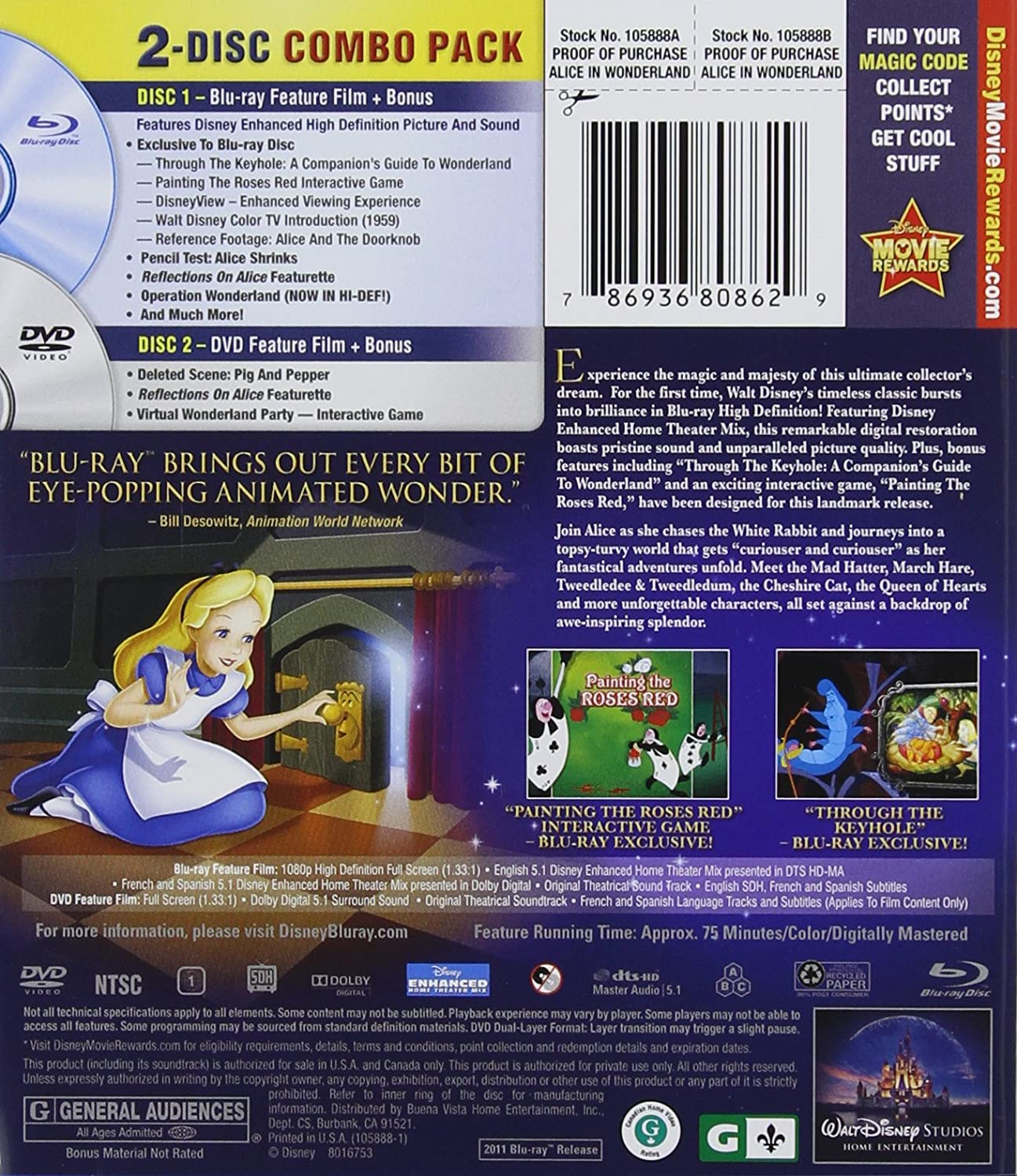Alice In Wonderland (Two-Disc 60th Anniversary Blu-ray/DVD Combo - Image 3