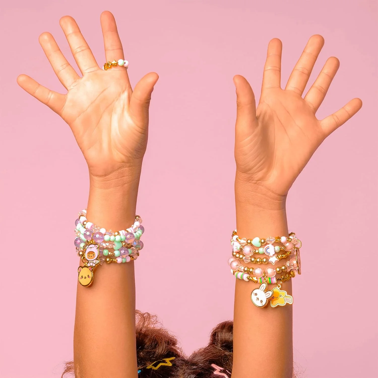 Fashion Angels Basic Fun Kawaii Cuties Bracelet Design Kit – Make 12 Kawaii Bracelets with 10 Cute Charms & 20 Specialty Beads – Jewellery Making Kit for Girls Ages 6+ - Image 3