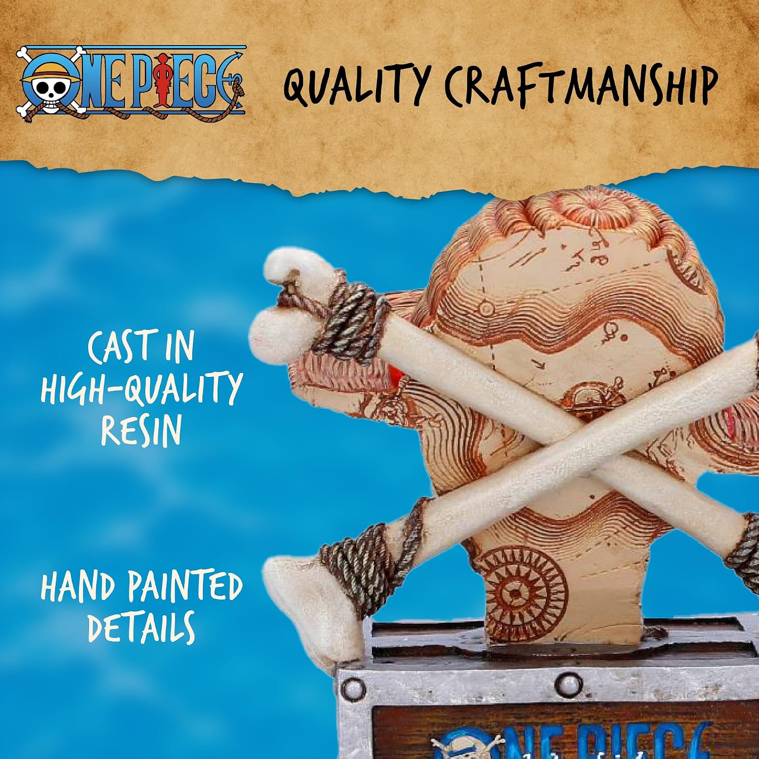 Nemesis Now One Piece Luffy Jolly Roger Perpetual Calendar - Officially Licensed Straw Hat Pirates Treasure Chest Resin Desk Collectible, 15.8cm - Image 4