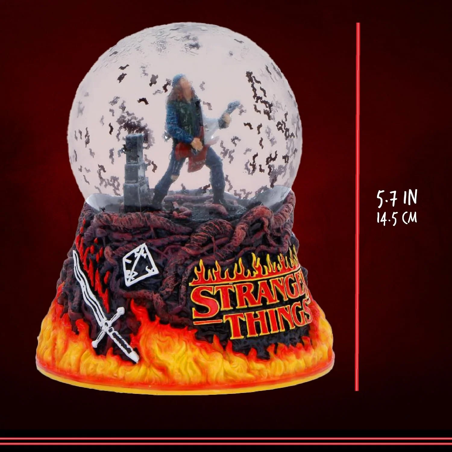 Nemesis Now Stranger Things Eddie's Sacrifice Snow Globe - Officially Licensed Eddie Munson Guitar Scene Hellfire Club Collectible, 14.5cm - Image 4