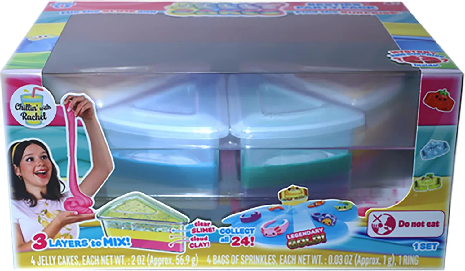 Sky Castle Jelly Cakes™ Bestie Party Pack, Chillin’ With Rachel Sensory Slime, 3 Layer Cake-Shaped Compound, Stretch, Squish & Mix Surprise Toy - Image 6