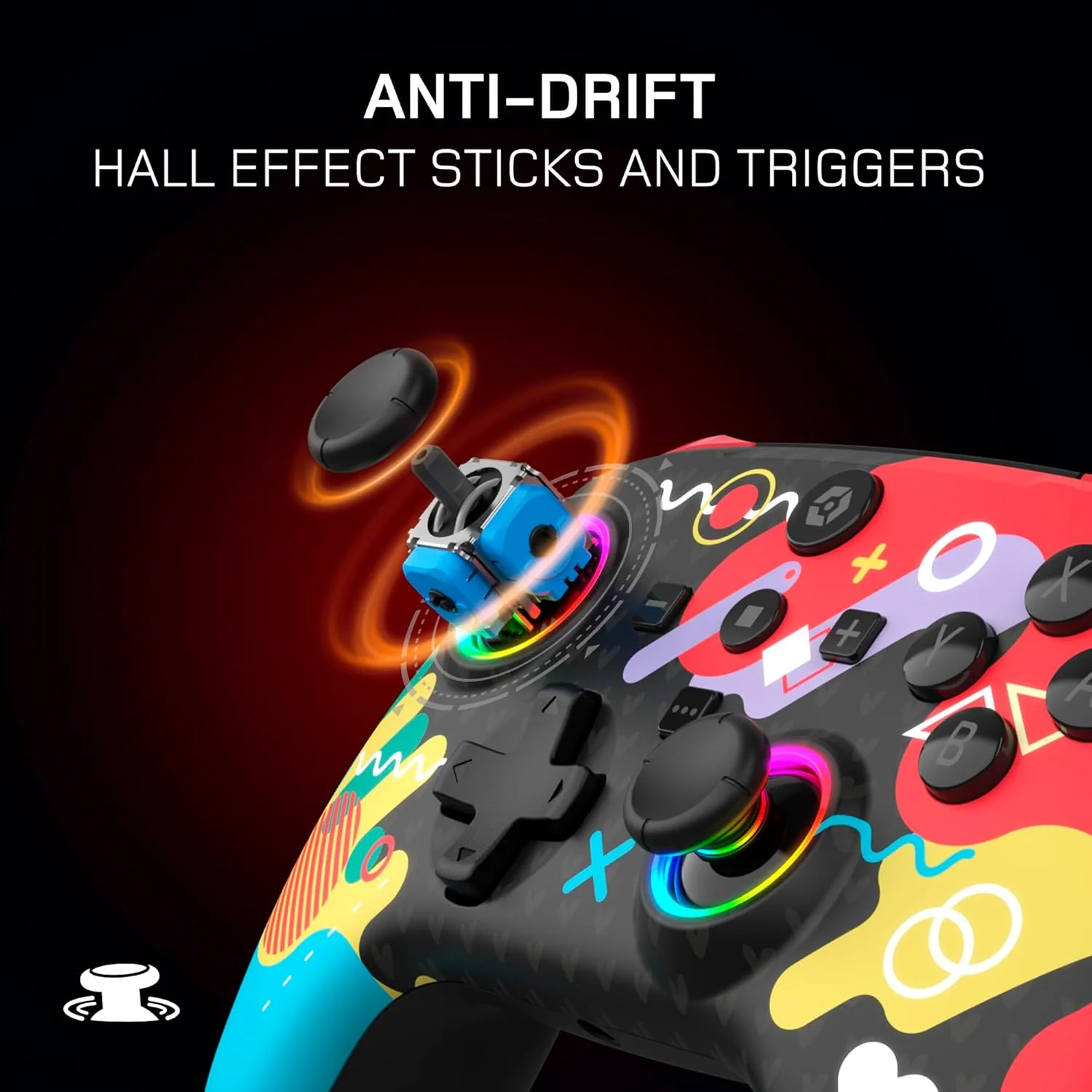 Gioteck WX5+ Doodle - Wireless Controller for Nintendo Switch 2 - Chat Menu Button - Hall Effect Thumbs and Triggers - Customisable RGB - Programmable Back Buttons - Image 5