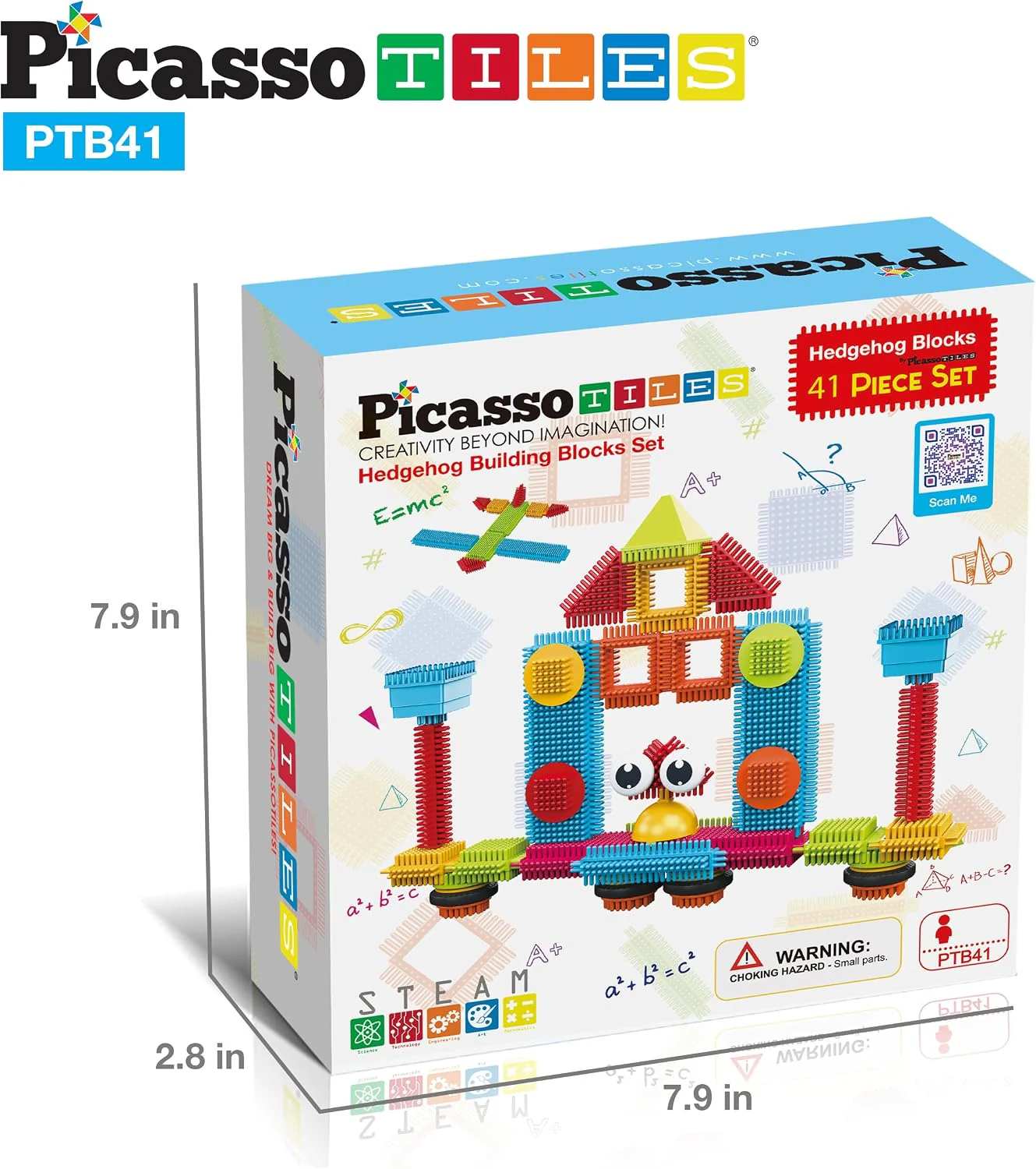Picasso Speelgoed 41 st Egel Egel Blokken Bouwstenen Bouw Speelgoed Set w/IdeaBook Leren Speelset Geen Magnetische STEM STOOM Educatieve Kit Kind Hersenen Ontwikkeling Voorschoolse Kleuterschool PTB41 - Image 4