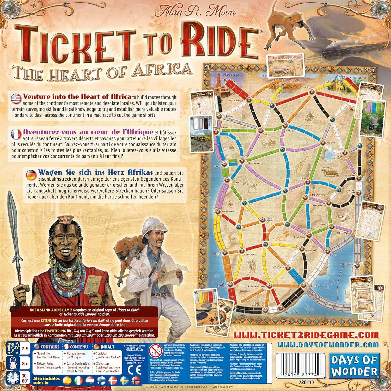 Days of Wonder | Ticket to Ride The Heart of Africa Board Game EXPANSION | Ages 8+ | For 2 to 5 players | Average Playtime 30-60 Minutes - Image 3