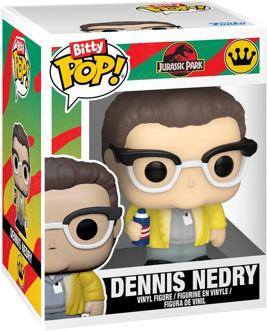 Funko Bitty POP! 4 Pack: Jurassic Park - Mr DNA, Dilophosaurus (Fossil), Dennis Nedry, Dilophosaurus - 1 in 6 Chance of Receiving the Rare Chase Variant - Styles May Vary - 0,9 Zoll (2,2 cm - Image 4