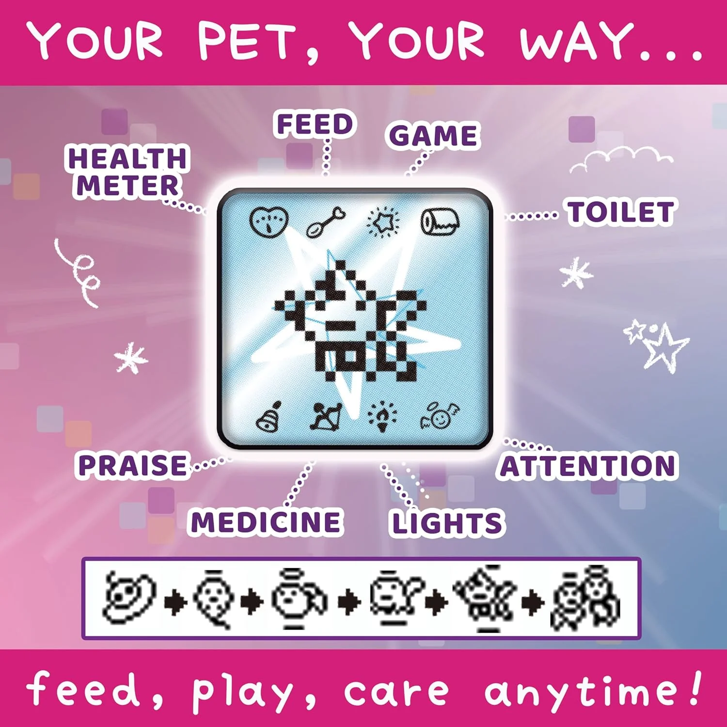 TAMAGOTCHI Bandai Original Angel Carousel Digital Pet | Nurture And Raise The Original Electronic Pet Japanese Kids Toys For Girls And Boys Make Great 90s Retro Gifts - Image 2