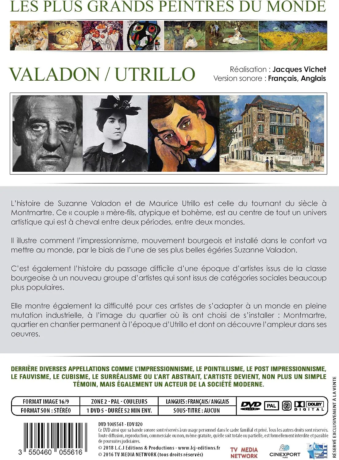 Les Plus Grands Peintres Du Monde Valadon/Utrillo (Region 2) - Image 2